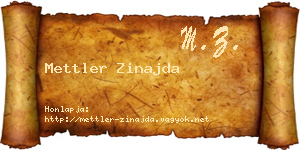 Mettler Zinajda névjegykártya